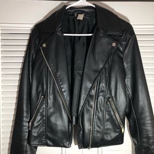 Black leather jacket